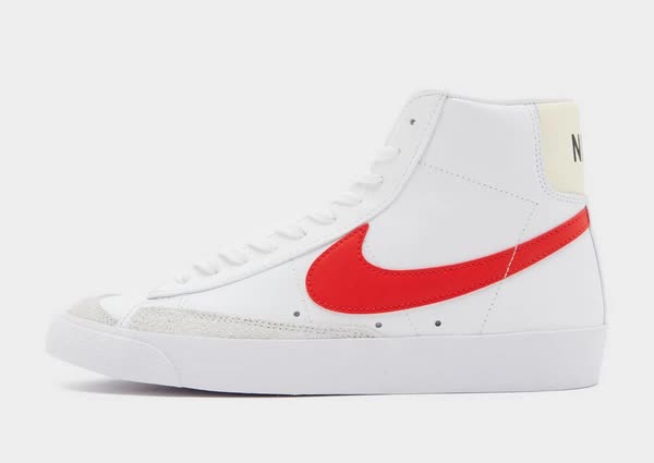 Nike - Blazer Mid '77 - Sneakers Vintage alte bianche con baffo rosso