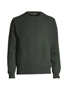 PAUL &amp; SHARK 13311314-136 Badge Pullover Crewneck in Re-Wool English Rib SAGE GREEN
