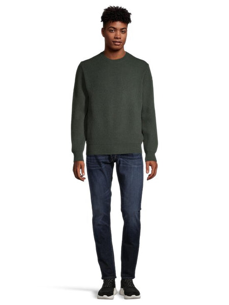 PAUL &amp; SHARK 13311314-136 Badge Pullover Crewneck in Re-Wool English Rib SAGE GREEN