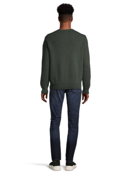 PAUL &amp; SHARK 13311314-136 Badge Pullover Crewneck in Re-Wool English Rib SAGE GREEN