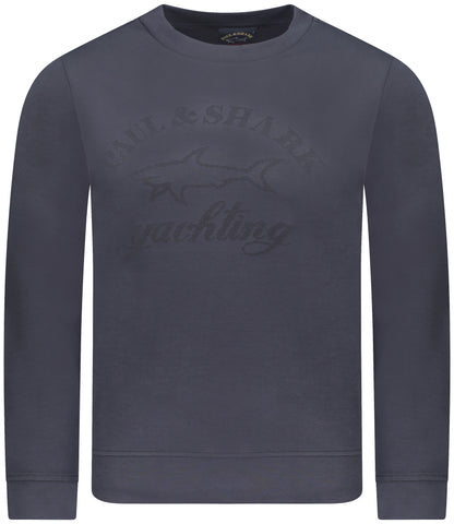 PAUL &amp; SHARK 13311821-013 Sweatshirt Front Logo Crewneck NAVY BLUE