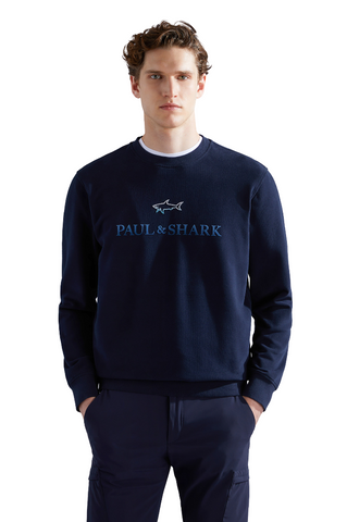 PAUL &amp; SHARK 14311817-050 Crewneck Sweatshirt New Logo NAVY BLUE