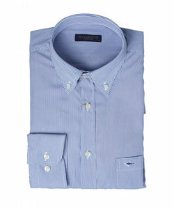 PAUL &amp; SHARK COP3003-018 Light Blue Slim Fit Striped Shirt Button Down