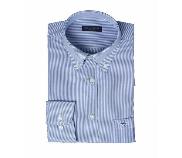PAUL &amp; SHARK COP3003-018 Light Blue Slim Fit Striped Shirt Button Down