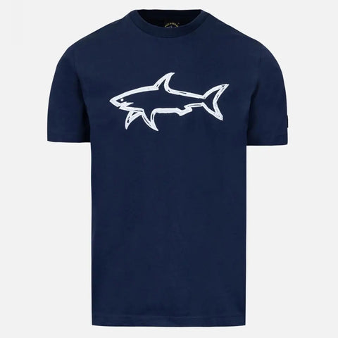 Paul & Shark 22411073-013 Organic cotton T-Shirt with Shark Big Logo BLU NAVY