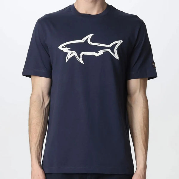 Paul & Shark 22411073-013 Organic cotton T-Shirt with Shark Big Logo BLU NAVY