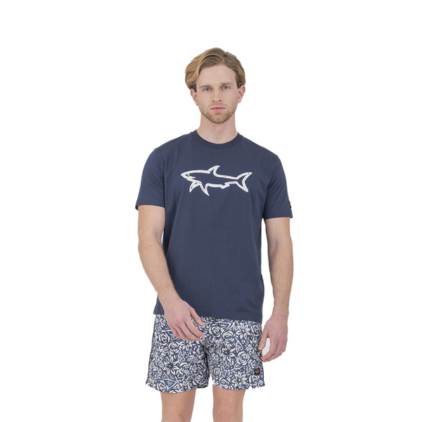 Paul & Shark 22411073-013 Organic cotton T-Shirt with Shark Big Logo BLU NAVY