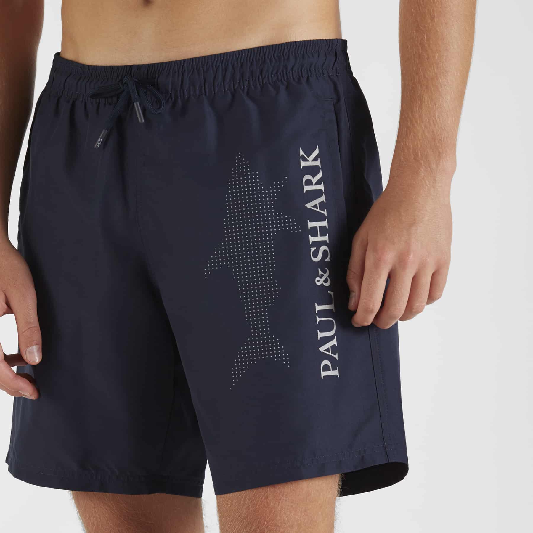 Paul &amp; Shark 21415060-013 Mega Shark Reflex Short Boxer Sea Man Beach-Wear NAVY BLUE