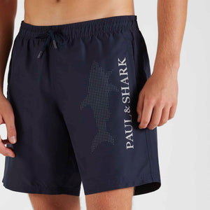 Paul & Shark 21415060-013 Mega Shark Reflex Short Boxer Mare Uomo Beach-Wear NAVY BLUE