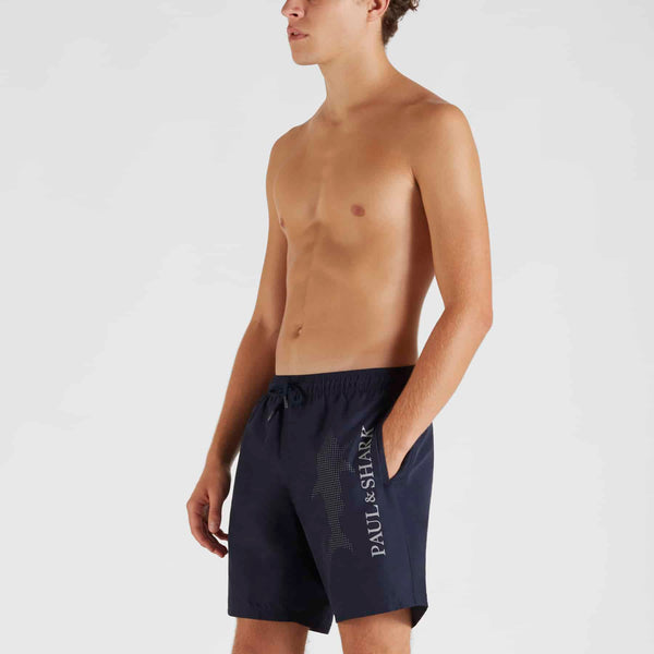 Paul & Shark 21415060-013 Mega Shark Reflex Short Boxer Mare Uomo Beach-Wear NAVY BLUE