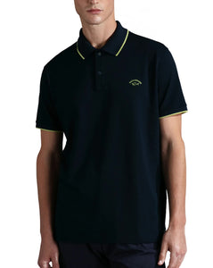 Paul &amp; Shark 24411300-013 Polo SS Contrast Fluo Shark NAVY BLUE