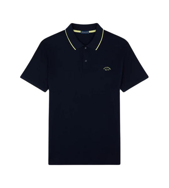 Paul &amp; Shark 24411300-013 Polo SS Contrast Fluo Shark NAVY BLUE