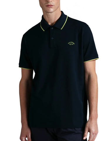 Paul &amp; Shark 24411300-013 Polo SS Contrast Fluo Shark NAVY BLUE