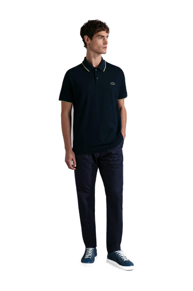 Paul &amp; Shark 24411300-013 Polo SS Contrast Fluo Shark NAVY BLUE