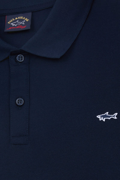 Paul & Shark COP1013-13 Short Sleeve Polo Shirt Piquet Cotton BLUE navy
