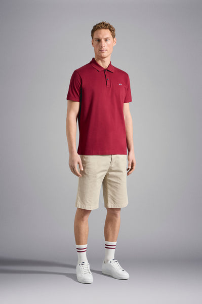Paul & Shark COP1013-142 Polo Short Sleeve Piquet Cotton BORDEAUX