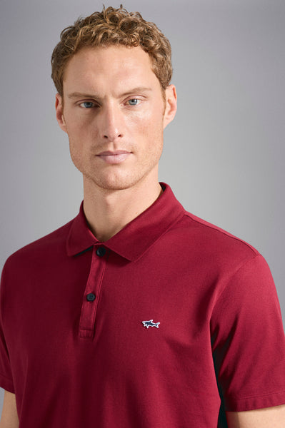 Paul & Shark COP1013-142 Polo Short Sleeve Piquet Cotton BORDEAUX