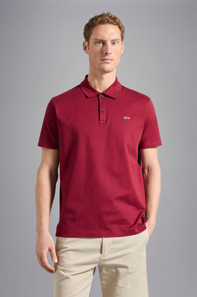 Paul & Shark COP1013-142 Polo Short Sleeve Piquet Cotton BORDEAUX