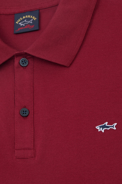 Paul & Shark COP1013-142 Polo Short Sleeve Piquet Cotton BORDEAUX