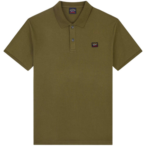 Paul &amp; Shark COP1070-132 Polo Short Sleeve Piquet Cotton MILITARY GREEN
