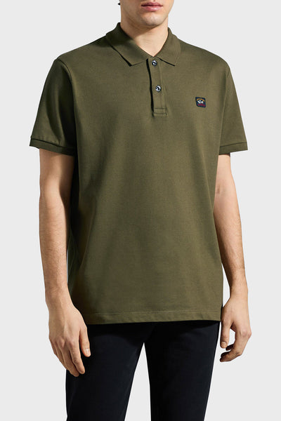 Paul &amp; Shark COP1070-132 Polo Short Sleeve Piquet Cotton MILITARY GREEN