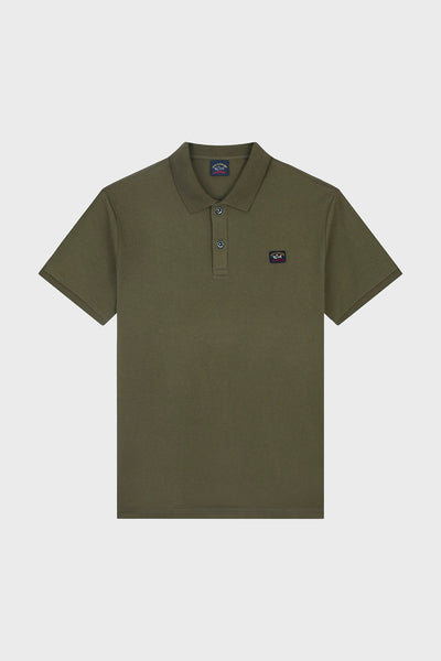Paul &amp; Shark COP1070-132 Polo Short Sleeve Piquet Cotton MILITARY GREEN