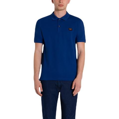 Paul &amp; Shark COP1070-342 Polo Short Sleeve Piquet Cotton OCEAN BLUE
