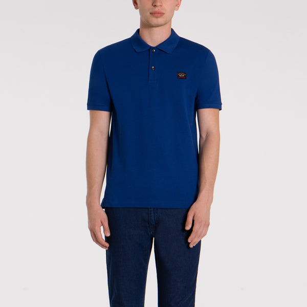 Paul &amp; Shark COP1070-342 Polo Short Sleeve Piquet Cotton OCEAN BLUE