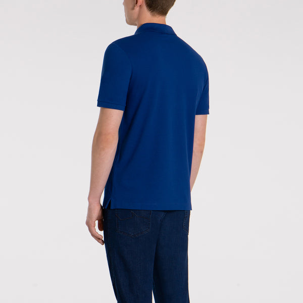 Paul &amp; Shark COP1070-342 Polo Short Sleeve Piquet Cotton OCEAN BLUE