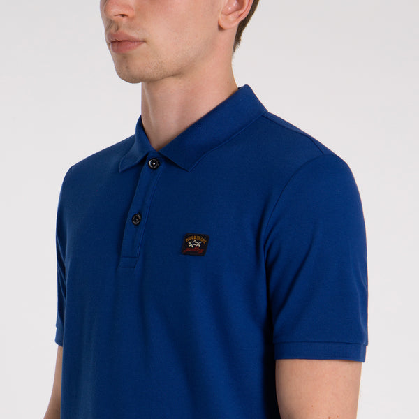 Paul &amp; Shark COP1070-342 Polo Short Sleeve Piquet Cotton OCEAN BLUE