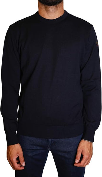 PAUL &amp; SHARK COP1040-050 Men's Crew Neck Pullover Cool-Touch Wool Waterproof NAVY BLUE