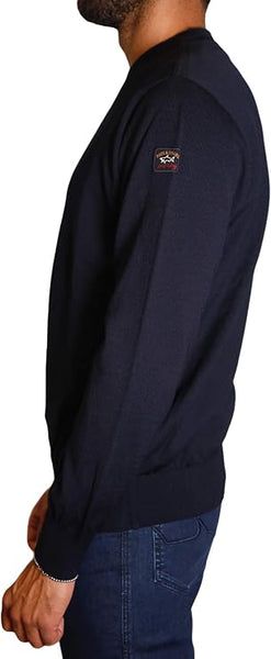 PAUL &amp; SHARK COP1040-050 Men's Crew Neck Pullover Cool-Touch Wool Waterproof NAVY BLUE