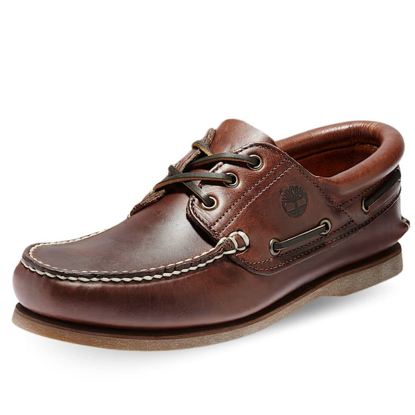 Timberland TB176015214 Mocassini Heritage Classic Boat 3 Eye Padded Collar Marrone