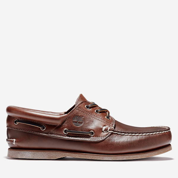 Timberland TB176015214 Mocassini Heritage Classic Boat 3 Eye Padded Collar Marrone