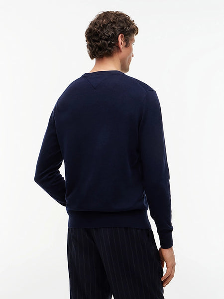Tommy Hilfiger Pima Cotton-Cashmere Crew Neck Pullover Uomo BLU Navy