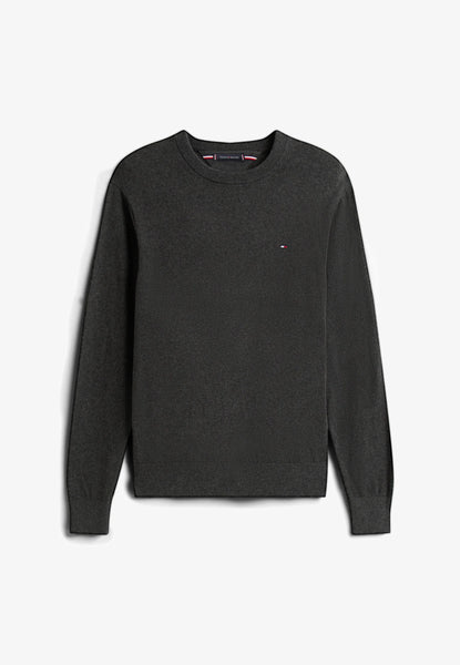 Tommy Hilfiger Pima Cotton-Cashmere Crew Neck Pullover Uomo Dark Charcoal Grey