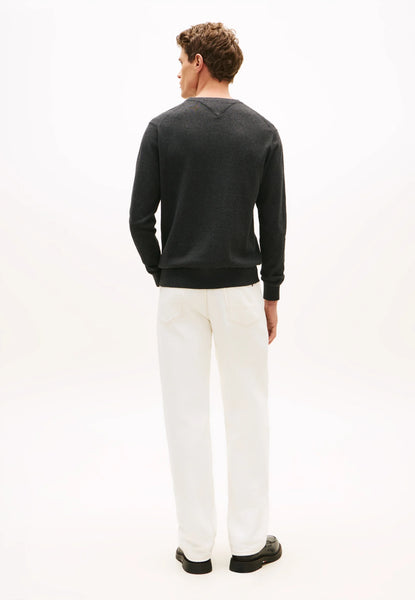 Tommy Hilfiger Pima Cotton-Cashmere Crew Neck Pullover Uomo Dark Charcoal Grey