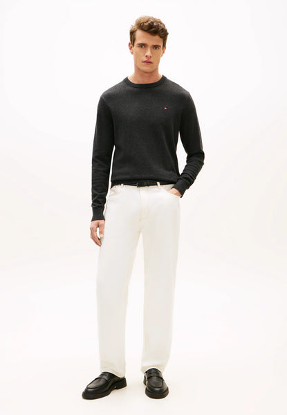 Tommy Hilfiger Pima Cotton-Cashmere Crew Neck Pullover Uomo Dark Charcoal Grey