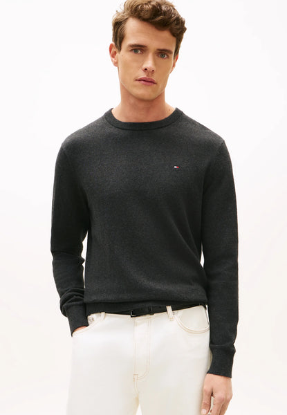 Tommy Hilfiger Pima Cotton-Cashmere Crew Neck Pullover Uomo Dark Charcoal Grey
