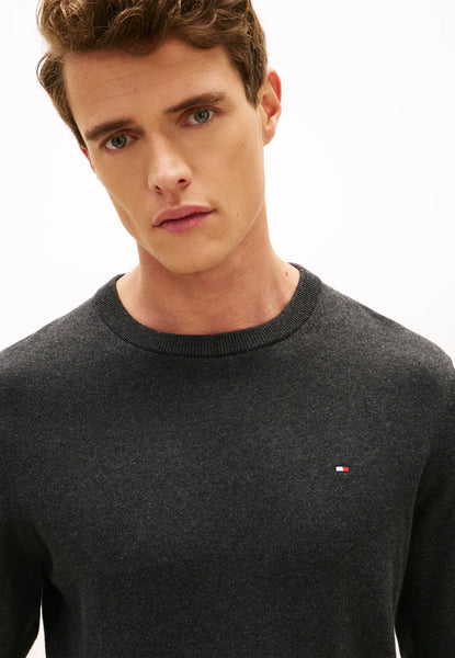 Tommy Hilfiger Pima Cotton-Cashmere Crew Neck Pullover Uomo Dark Charcoal Grey
