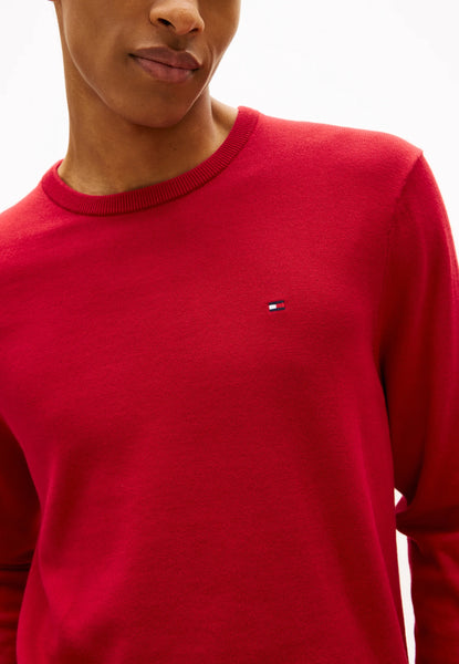 Tommy Hilfiger Pima Cotton-Cashmere Crew Neck Pullover Uomo RED
