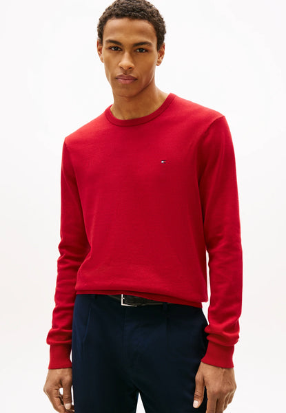 Tommy Hilfiger Pima Cotton-Cashmere Crew Neck Pullover Uomo RED