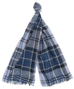 Barbour USC0315-TN22 Welton Tartan Summer Scarf CLASSIC BERWICK BLUE TARTAN