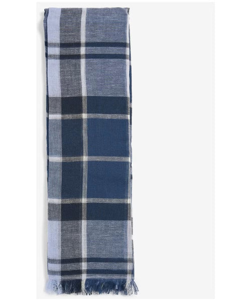 Barbour USC0315-TN22 Welton Tartan Summer Scarf CLASSIC BERWICK BLUE TARTAN