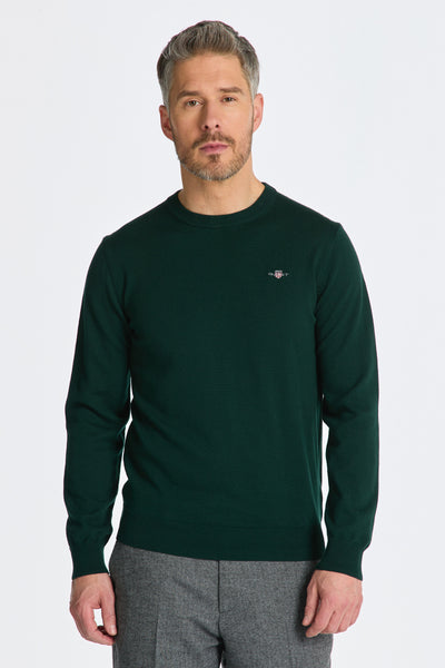 GANT 8060068-374 Cotton-Wool Pullover Girocollo TARTAN GREEN