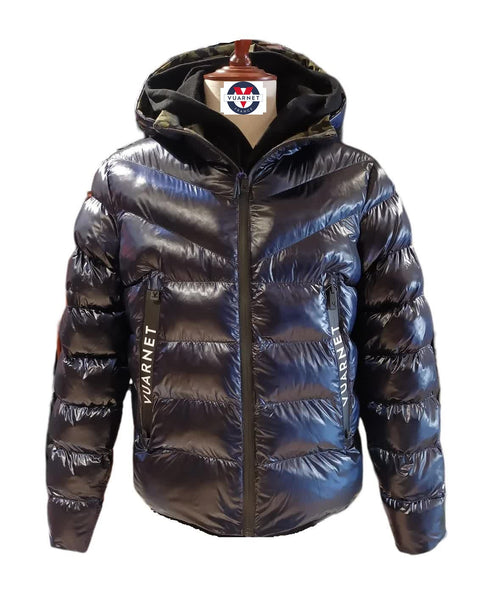 VUARNET AMF21273-C01Z02 Michigan Down Jacket  NAVY BLUE-CAMOU GREEN