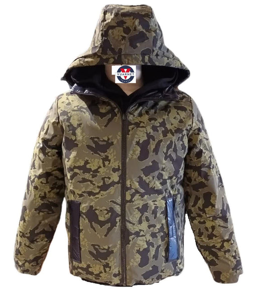 VUARNET AMF21273-C01Z02 Michigan Down Jacket  NAVY BLUE-CAMOU GREEN