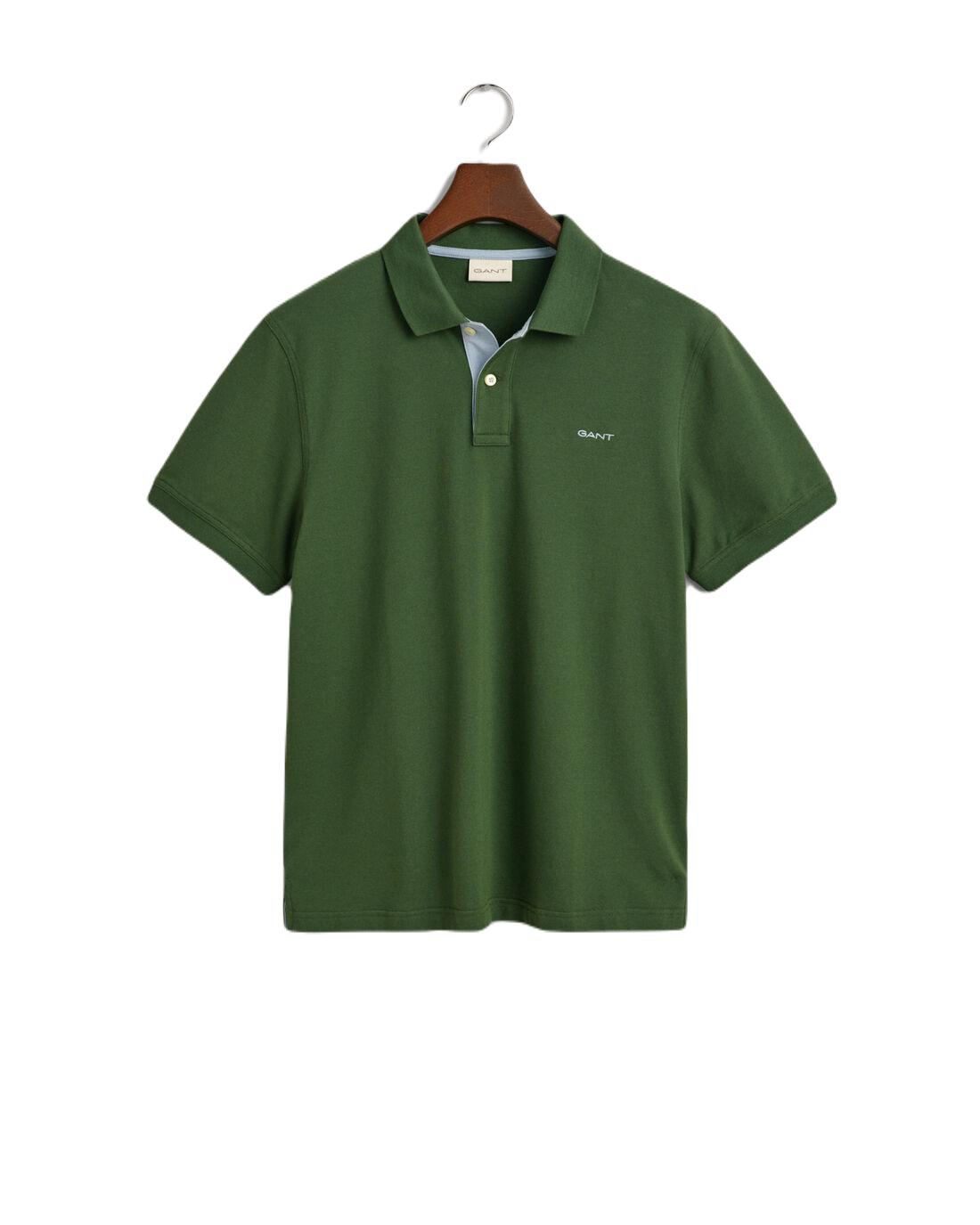 GANT 2062026-313 Contrast Collar Pique' Polo SS Rugger PINE GREEN