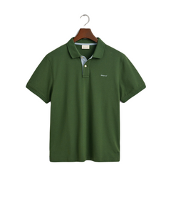 GANT 2062026-313 Contrast Collar Pique' Polo SS Rugger PINE GREEN