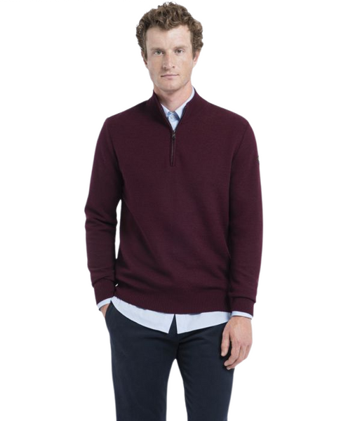 Paul & Shark 11311137-527 Pullover Shetland Mezza Zip BORDEAUX